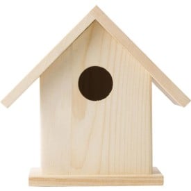 Vogelhuisje met verf set - hout - vier kleuren en kwast