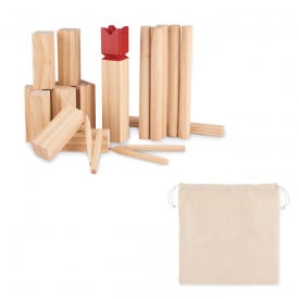 King werpspel - hout - outdoor - verpakt in katoenen zakje
