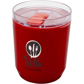 Hudson 180 ml dubbelwandige beker van gerecycled plastic-Rood