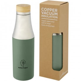 Hulan drinkfles - 540 ml - dubbelwandig geïsoleerd - bamboe deksel