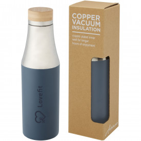 Hulan koperen vacuüm geïsoleerde roestvrijstalen fles van 540 ml met bamboe deksel-Ijs blauw