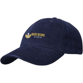 Hutton 6 panel cap van gerecycled corduroy-Navy