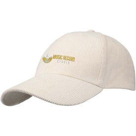 Hutton 6 panel cap van gerecycled corduroy-Sandstone