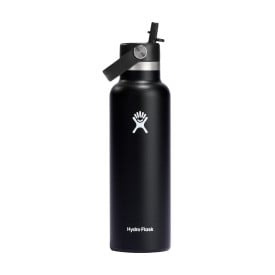 Hydro Flask Standard Mouth with Flex Straw Cap 621 ml waterfles-Zwart