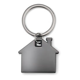 Sleutelhanger - roestvrij staal - huisvormig - met ABS