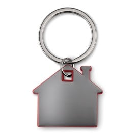Sleutelhanger - roestvrij staal - huisvormig - met ABS