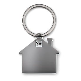 Sleutelhanger - roestvrij staal - huisvormig - met ABS