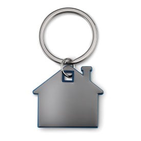 Sleutelhanger - roestvrij staal - huisvormig - met ABS