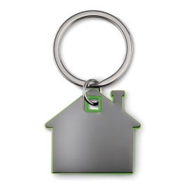 Sleutelhanger - roestvrij staal - huisvormig - met ABS