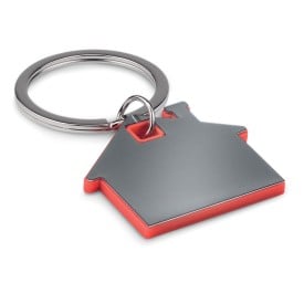 Sleutelhanger - roestvrij staal - huisvormig - met ABS