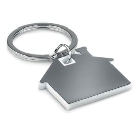 Sleutelhanger - roestvrij staal - huisvormig - met ABS