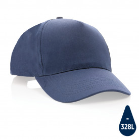 Impact 5 panel 190gr gerecycled katoenen cap met AWARE™ trac-Donkerblauw