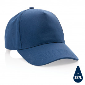 Impact 5 panel 280gr recycled katoenen cap met AWARE™ tracer-Donkerblauw
