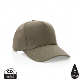 Impact 5 panel 280gr recycled katoenen cap met AWARE™ tracer-Groen