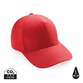 Impact 5 panel 280gr recycled katoenen cap met AWARE™ tracer-Weelderig rood