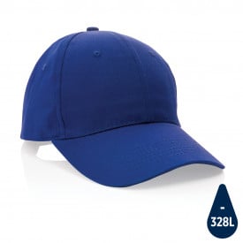 Impact 6 panel 190gr gerecycled katoenen cap met AWARE™ trac-Blauw