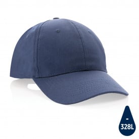 Impact 6 panel 190gr gerecycled katoenen cap met AWARE™ trac-Donkerblauw