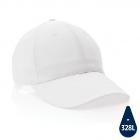 Impact 6 panel 190gr gerecycled katoenen cap met AWARE™ trac-Wit