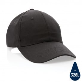 Impact 6 panel 190gr gerecycled katoenen cap met AWARE™ trac-Zwart