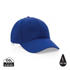 Impact 6 panel 280gr gerecycled katoenen cap met AWARE™ trac-Blauw