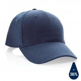 Impact 6 panel 280gr gerecycled katoenen cap met AWARE™ trac-Donkerblauw