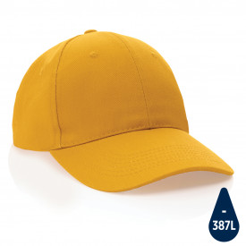 Impact 6 panel 280gr gerecycled katoenen cap met AWARE™ trac-Geel