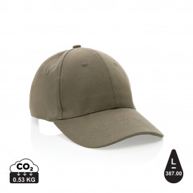 Impact 6 panel 280gr gerecycled katoenen cap met AWARE™ trac-Groen