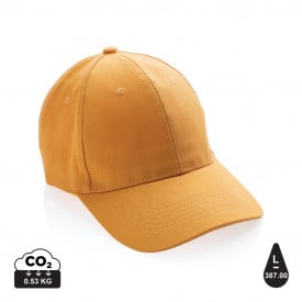 Impact 6 panel 280gr gerecycled katoenen cap met AWARE™ trac-Sundial oranje