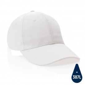 Impact 6 panel 280gr gerecycled katoenen cap met AWARE™ trac-Wit