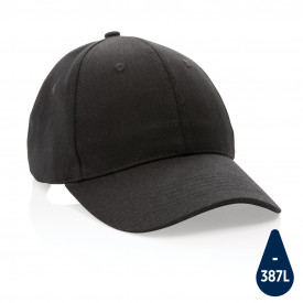 Impact 6 panel 280gr gerecycled katoenen cap met AWARE™ trac-Zwart