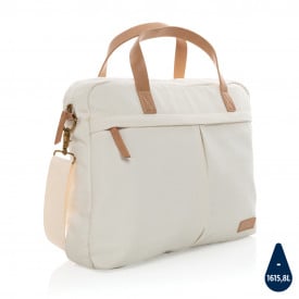Impact AWARE™ 16 oz. recycled canvas laptoptas-Wit