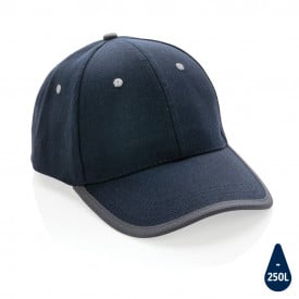 Impact AWARE ™ 6 panel cap van geborsteld katoen met bies-Donkerblauw