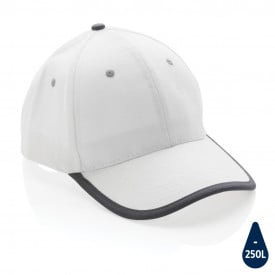 Impact AWARE ™ 6 panel cap van geborsteld katoen met bies-Wit