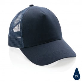 Impact AWARE ™ geborsteld katoenen truckercap met 5 panelen-Donkerblauw