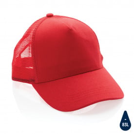 Impact AWARE ™ geborsteld katoenen truckercap met 5 panelen-Rood