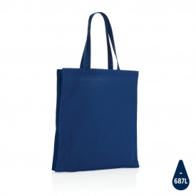 Impact AWARE™ gerecycled katoenen draagtas met bodem 145gr-Blauw