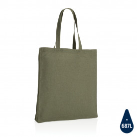Impact AWARE™ gerecycled katoenen draagtas met bodem 145gr-Groen