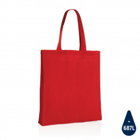 Impact AWARE™ gerecycled katoenen draagtas met bodem 145gr-Rood