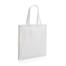 Impact AWARE™ gerecycled katoenen draagtas met bodem 145gr-Wit