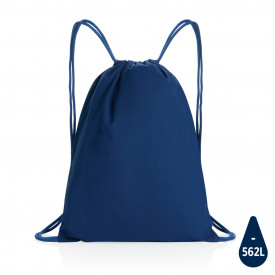 Impact AWARE™ gerecycled katoenen rugzak met trekkoord 145gr-Blauw