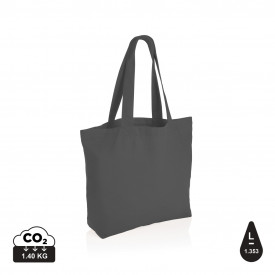Impact Aware™ re-canvas shopper met vakje 240gsm ongeverfd-Antraciet
