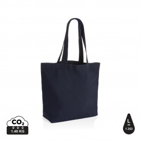 Impact Aware™ re-canvas shopper met vakje 240gsm ongeverfd-Donkerblauw