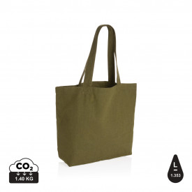 Impact Aware™ re-canvas shopper met vakje 240gsm ongeverfd-Groen