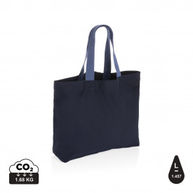 Impact Aware™ recycled canvas XL draagtas 240gsm ongeverfd-Donkerblauw