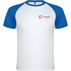 Indianapolis 140 g/m² sportshirt met korte mouwen voor kinderen-Wit, koningsblauw