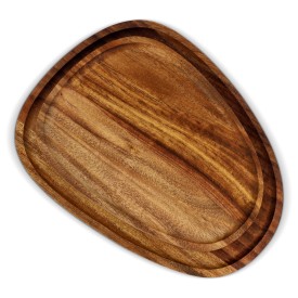 InSideOut 2-pack houten dienblaadjes in organische vorm-Hout