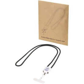 Ion 65 W 5-in-1 oplaadkabel met lanyard van gerecycled plastic