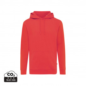 Iqoniq Jasper recycled katoen hoodie-Weelderig rood