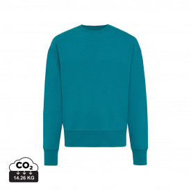 Iqoniq Kruger gerecycled katoen relaxed sweater-Verdigris