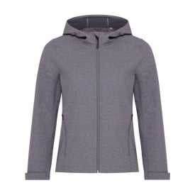 Iqoniq Makalu dames recycled polyester softshell jas-Vulcano heather grey